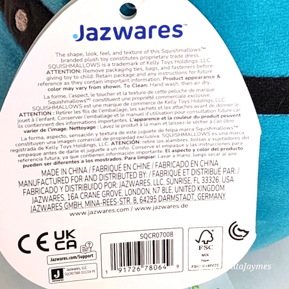 SAMSARA 🐿 FTM Teal & Black Chipmunk Girly Goth Squad Original Squishmallow NWT - Picture 8 of 8